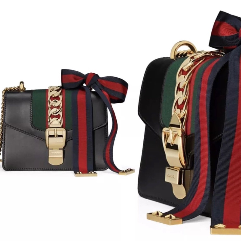 Authentic Gucci Sylvie black shoulder mini bag